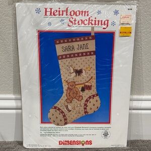 Dimensions-Heirloom Stocking Kit - 8336 - Counted Cross Stitch 1987 Multicolor